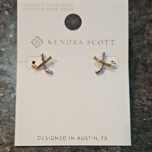 Kendra Scott Gold and Silver Hockey Stud Earrings